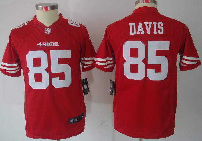 Kids Nike San Francisco 49ers #85 Vernon Davis Red Game LIMITED NFL Jerseys Cheap