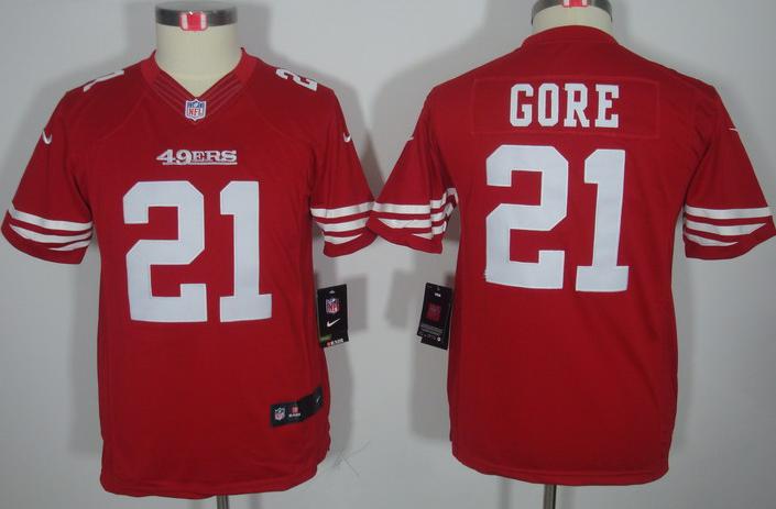 Kids Nike San Francisco 49ers #21 Frank Gore Red Game LIMITED NFL Jerseys Cheap