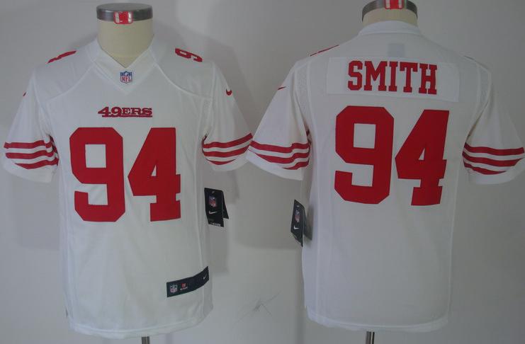 Kids Nike San Francisco 49ers #94 Justin Smith White Game LIMITED NFL Jerseys Cheap