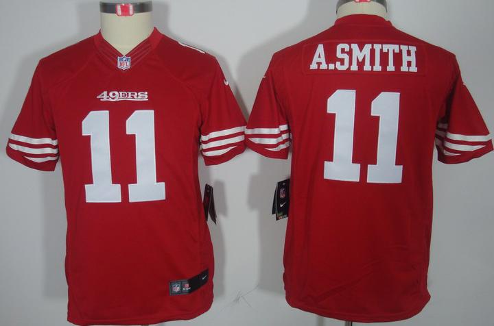 Kids Nike San Francisco 49ers 11 Alex Smith Red Game LIMITED NFL Jerseys Cheap