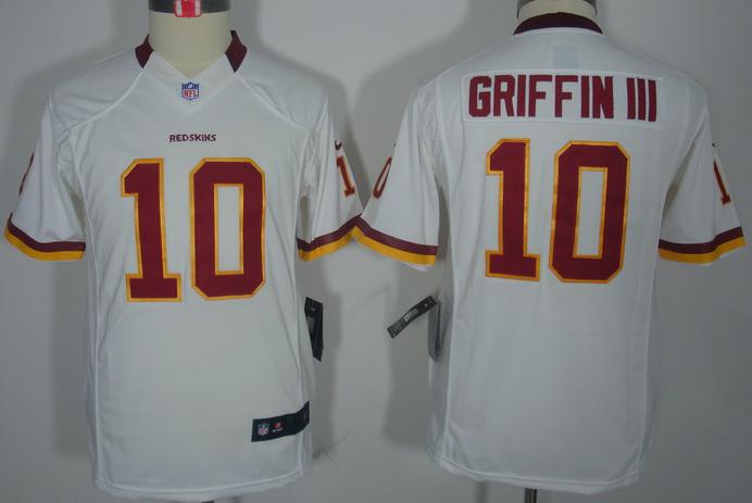 Kids Nike Washington Redskins #10 Robert Griffin III White Game LIMITED NFL Jerseys Cheap