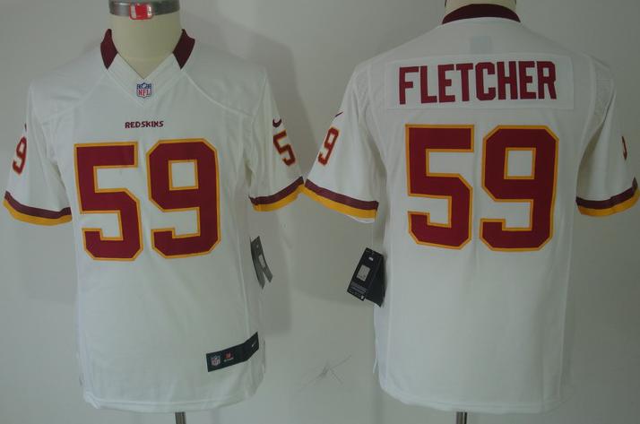 Kids Nike Washington Redskins 59# London Fletcher White Game LIMITED NFL Jerseys Cheap