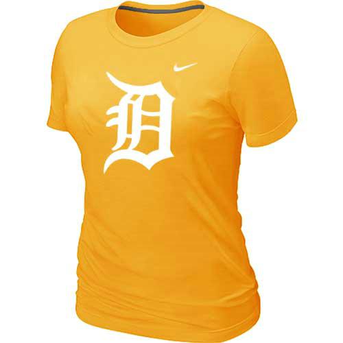 Cheap Women Detroit Tigers Heathered Yellow Nike Blended MLB T-Shirt
