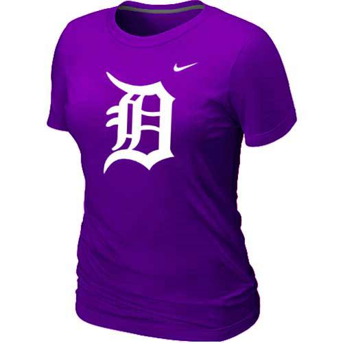 Cheap Women Detroit Tigers Heathered Purple Nike Blended MLB T-Shirt