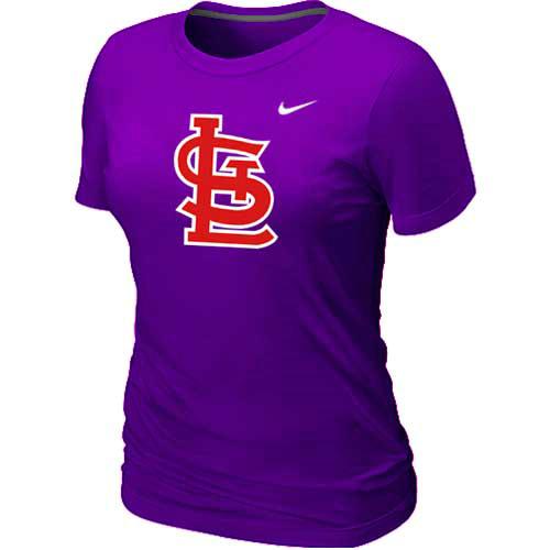 Cheap Women St.Louis Cardinals Heathered Purple Nike Blended MLB T-Shirt