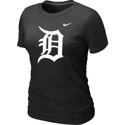 Cheap Women Detroit Tigers Heathered Black Nike Blended MLB T-Shirt