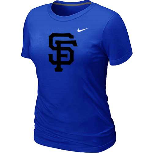 Cheap Women San Francisco Giants Heathered Blue Nike Blended MLB T-Shirt