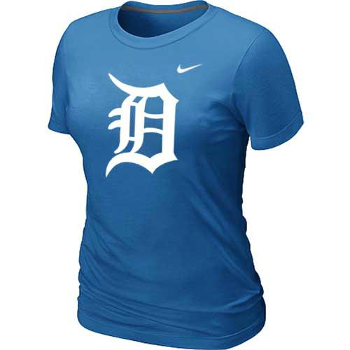 Cheap Women Detroit Tigers Heathered L.blue Nike Blended MLB T-Shirt