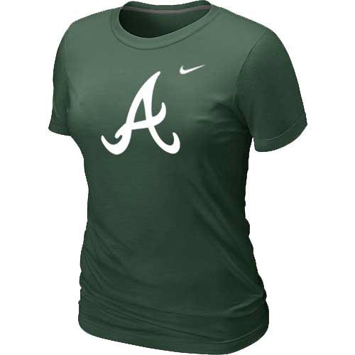 Cheap Women Atlanta Braves Heathered Nike D.Green Blended MLB T-Shirt