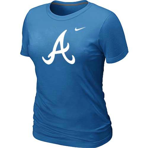 Cheap Women Atlanta Braves Heathered Nike L.blue Blended MLB T-Shirt