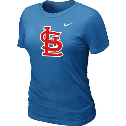 Cheap Women St.Louis Cardinals Heathered L.blue Nike Blended MLB T-Shirt