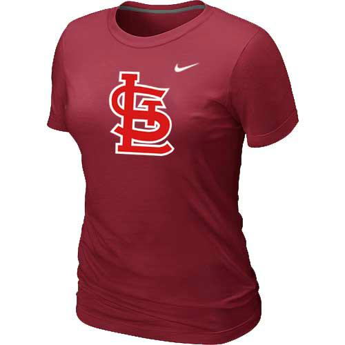 Cheap Women St.Louis Cardinals Heathered Red Nike Blended MLB T-Shirt