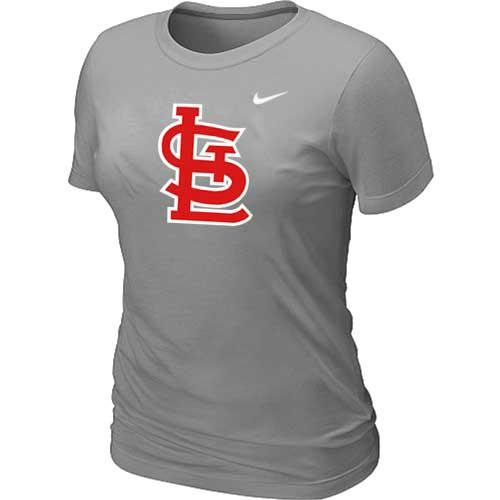 Cheap Women St.Louis Cardinals Heathered L.Grey Nike Blended MLB T-Shirt