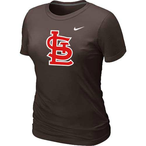 Cheap Women St.Louis Cardinals Heathered Brown Nike Blended MLB T-Shirt