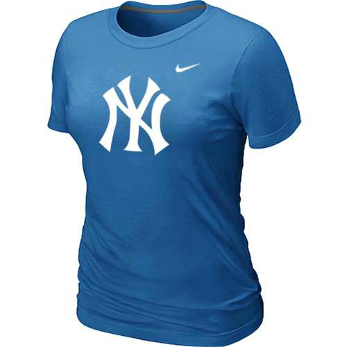 Cheap Women New York Yankees Heathered L.blue Nike Blended MLB T-Shirt