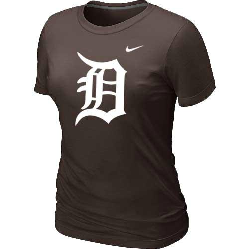 Cheap Women Detroit Tigers Heathered Brown Nike Blended MLB T-Shirt