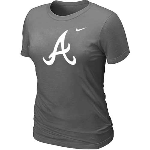 Cheap Women Atlanta Braves Heathered Nike D.Grey Blended MLB T-Shirt