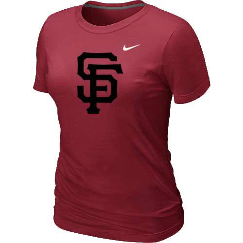 Cheap Women San Francisco Giants Heathered Red Nike Blended MLB T-Shirt