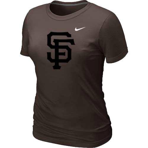 Cheap Women San Francisco Giants Heathered Brown Nike Blended MLB T-Shirt