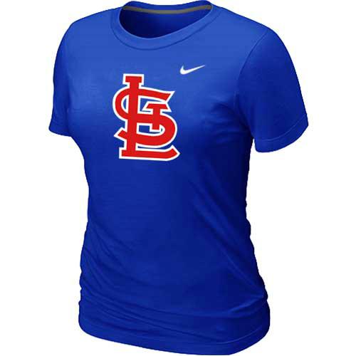 Cheap Women St.Louis Cardinals Heathered Blue Nike Blended MLB T-Shirt