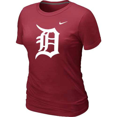 Cheap Women Detroit Tigers Heathered Red Nike Blended MLB T-Shirt