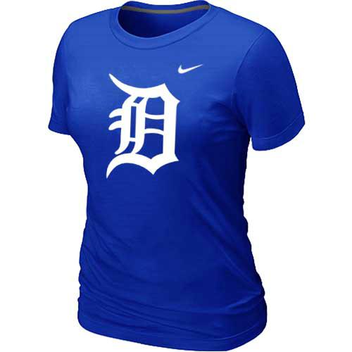 Cheap Women Detroit Tigers Heathered Blue Nike Blended MLB T-Shirt