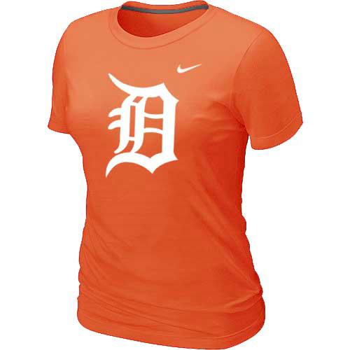 Cheap Women Detroit Tigers Heathered Orange Nike Blended MLB T-Shirt