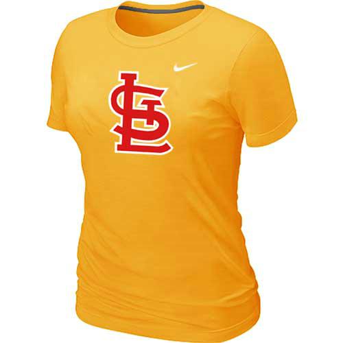 Cheap Women St.Louis Cardinals Heathered Yellow Nike Blended MLB T-Shirt