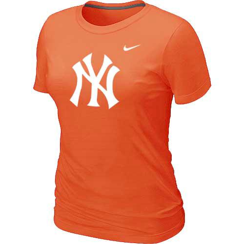 Cheap Women New York Yankees Heathered Orange Nike Blended MLB T-Shirt