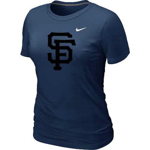 Cheap Women San Francisco Giants Heathered D.Blue Nike Blended MLB T-Shirt