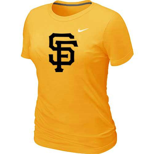 Cheap Women San Francisco Giants Heathered Yellow Nike Blended MLB T-Shirt