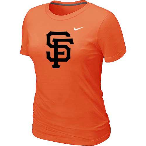 Cheap Women San Francisco Giants Heathered Orange Nike Blended MLB T-Shirt