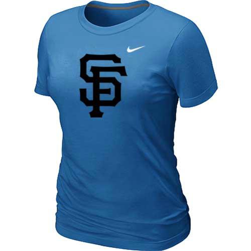 Cheap Women San Francisco Giants Heathered L.Blue Nike Blended MLB T-Shirt