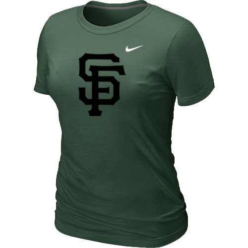 Cheap Women San Francisco Giants Heathered D.Green Nike Blended MLB T-Shirt