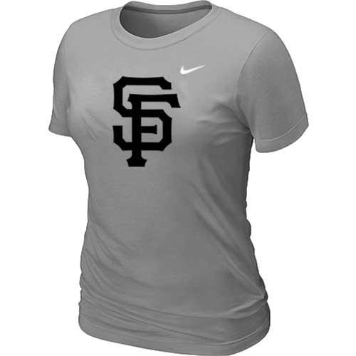 Cheap Women San Francisco Giants Heathered L.Grey Nike Blended MLB T-Shirt