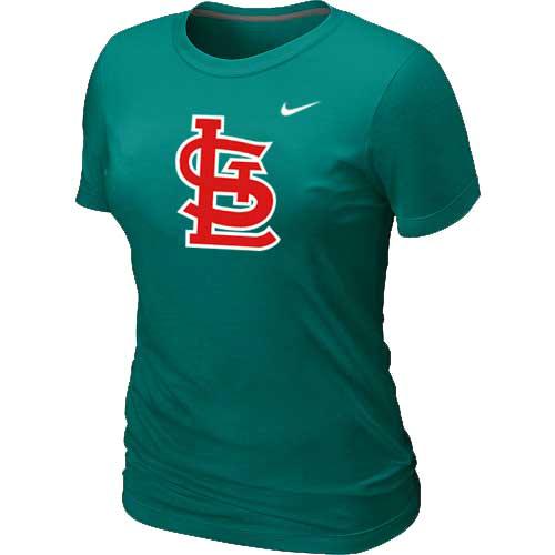 Cheap Women St.Louis Cardinals Heathered L.Green Nike Blended MLB T-Shirt