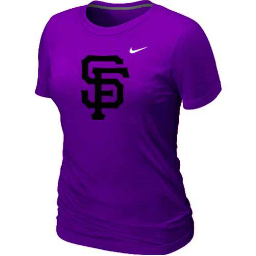 Cheap Women San Francisco Giants Heathered Purple Nike Blended MLB T-Shirt