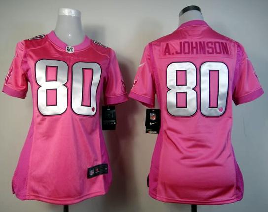 Cheap Women Nike Houston Texans #80 Andre Johnson Pink Love NFL Jerseys