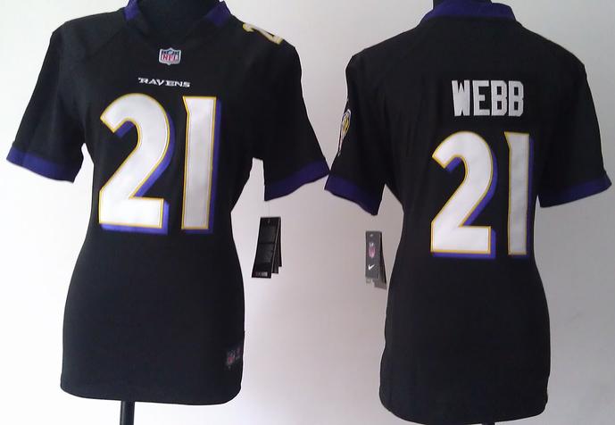 Cheap Women Nike Baltimore Ravens #21 Lardarius Webb Black NFL Jerseys