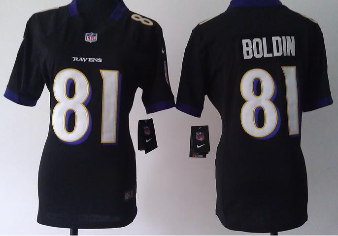 Cheap Women Nike Baltimore Ravens 81 Anquan Boldin Black NFL Jerseys