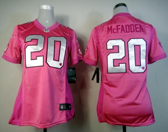Cheap Women Nike Oakland Raiders #20 Darren McFadden Pink Love NFL Jerseys