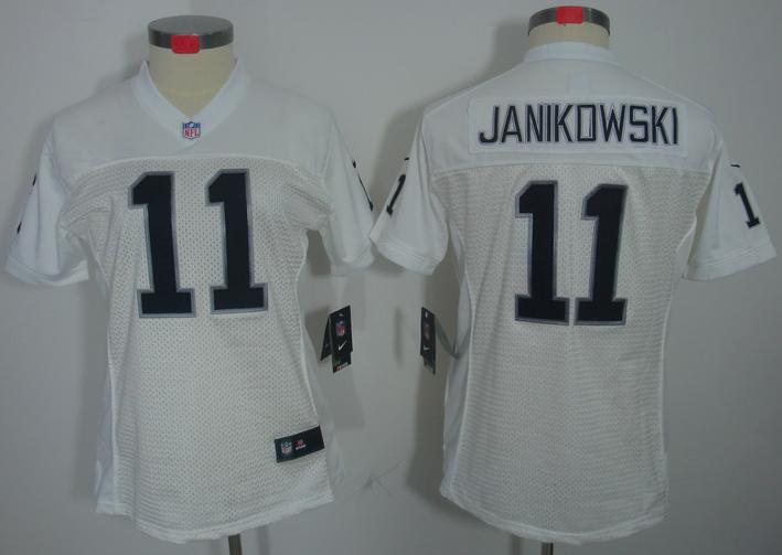 Cheap Women Nike Oakland Raiders #11 Sebastian Janikowski White NFL Jerseys