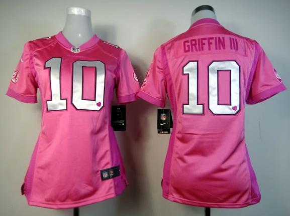 Cheap Women Nike Washington Redskins 10# Robert Griffin III Pink Love NFL Jerseys