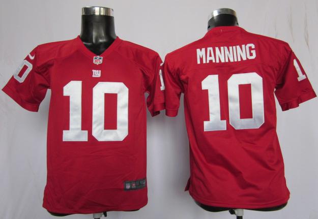 Kids Nike New New York Giants #10 Eli Manning Red NFL Jerseys Cheap