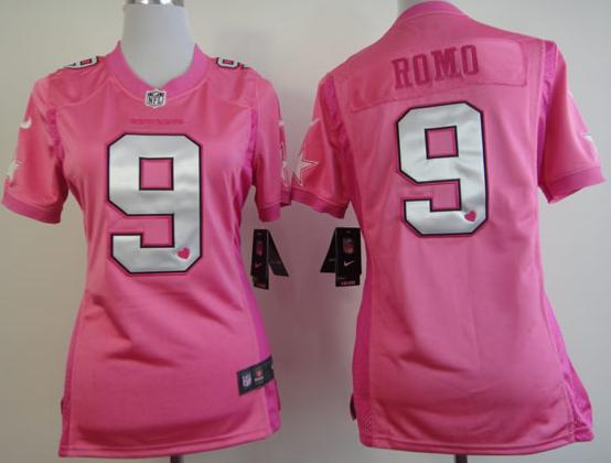 Cheap Women Nike Dallas Cowboys 9# Tony Romo Pink Love's NFL Jerseys