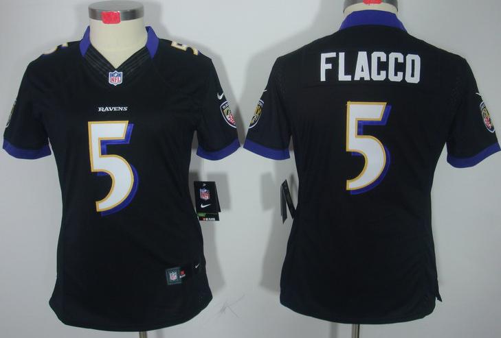 Cheap Women Nike Baltimore Ravens #5 Joe Flacco Black Game LIMITED NFL Jerseys