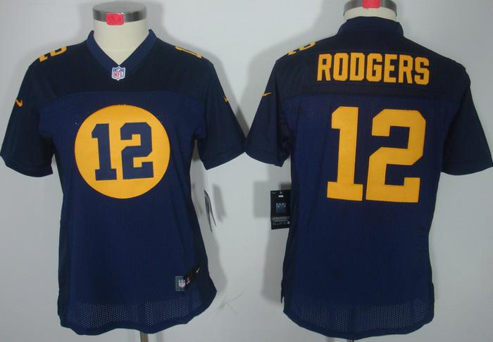 Cheap Women Nike Green Bay Packers #12 Aaron Rodgers Blue NFL Jersey
