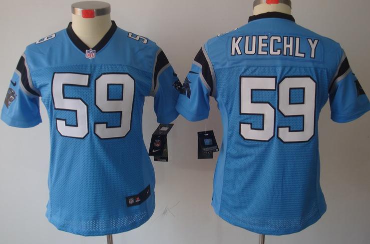 Cheap Women Nike Carolina Panthers 59 Kuechly Blue Nike NFL Jersey