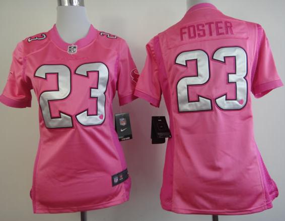 Cheap Women Nike Houston Texans 23# Arian Foster Pink Love's NFL Jerseys