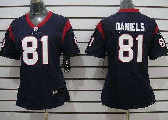 Cheap Women Nike Houston Texans #81 Owen Daniels Blue NFL Jerseys
